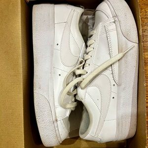 White Nike Low Platform Blazer Shoes